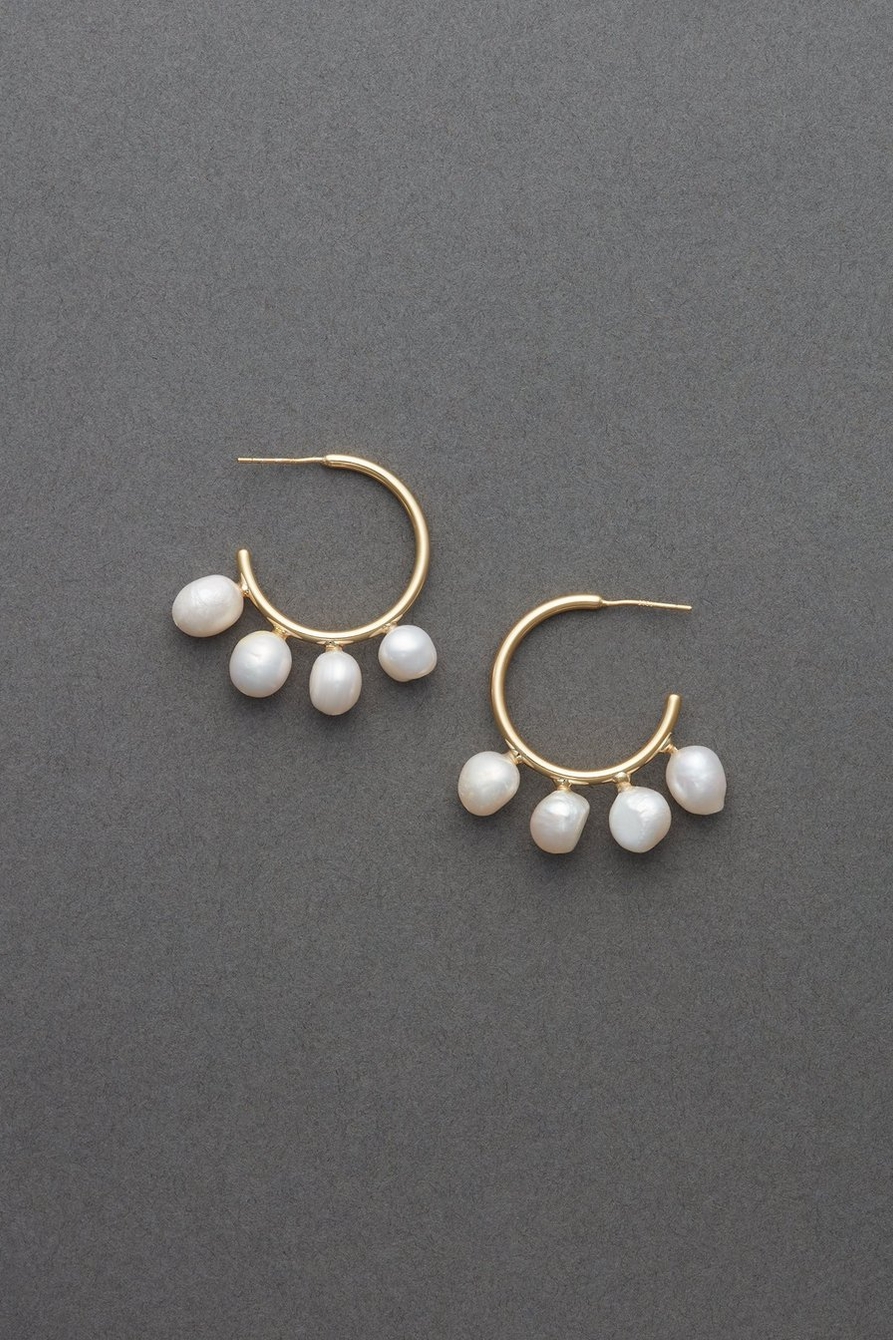 pearl hoop earrings